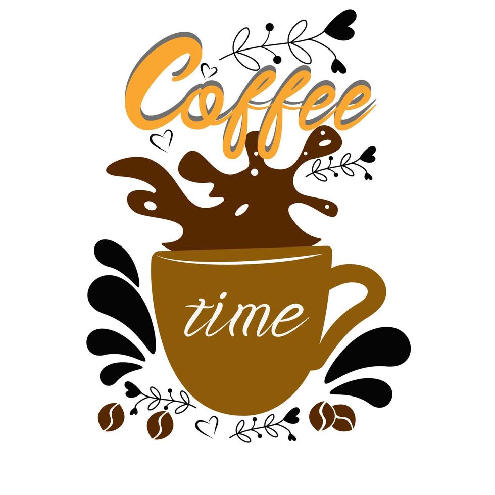 Coffee time, abstract vector illustration