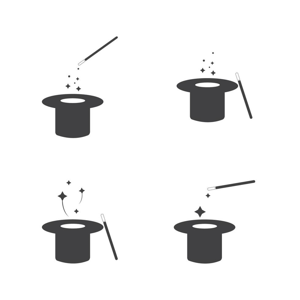 Wand Magic hat icon vector template