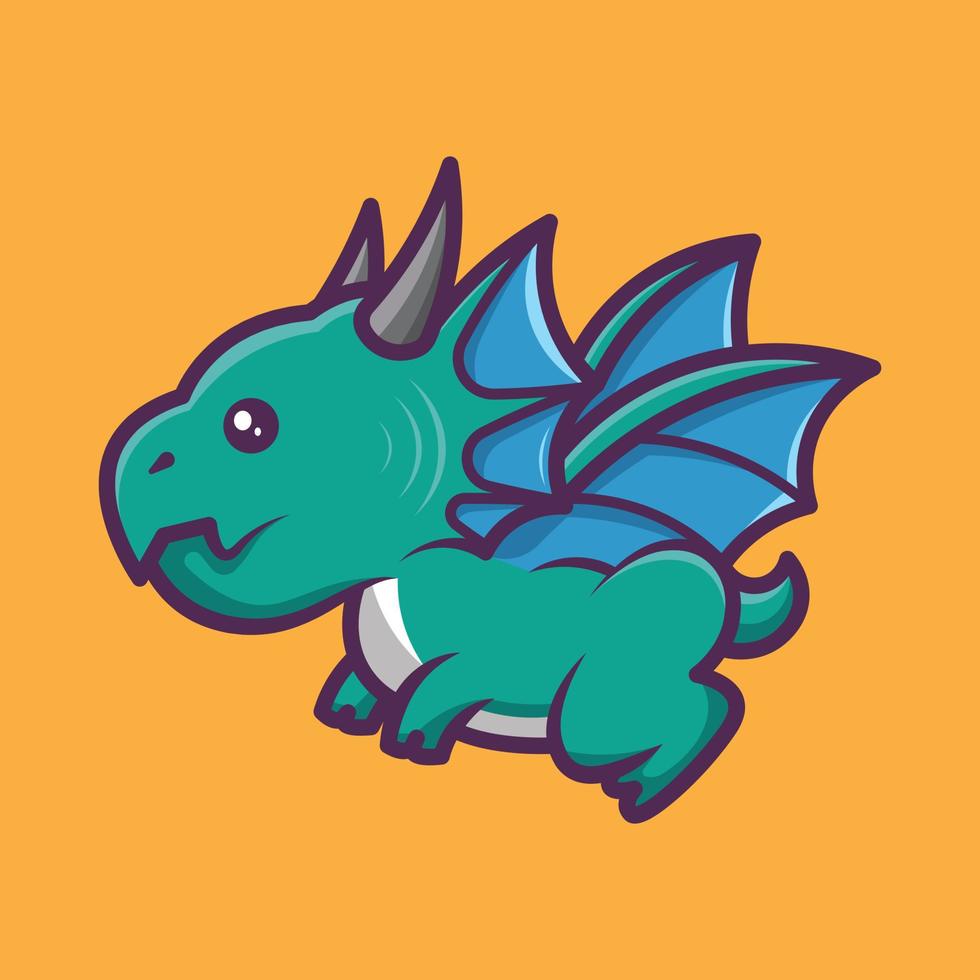 lindo bebé dragón vector