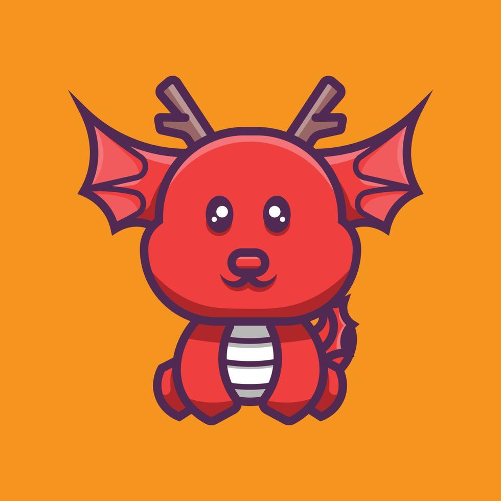 dragón bebé rojo vector