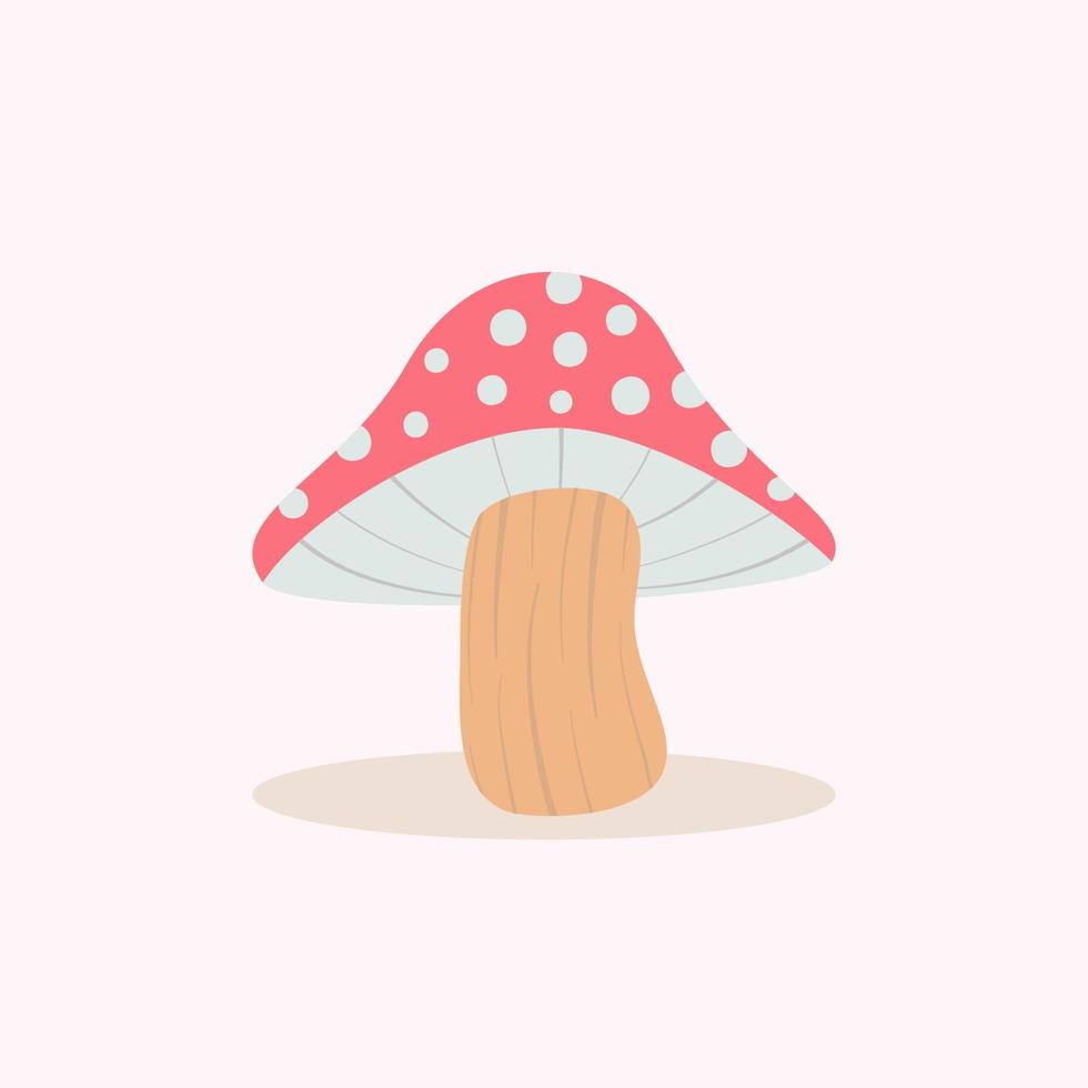 Flat illustration of autumn forest mushroom isolated vector