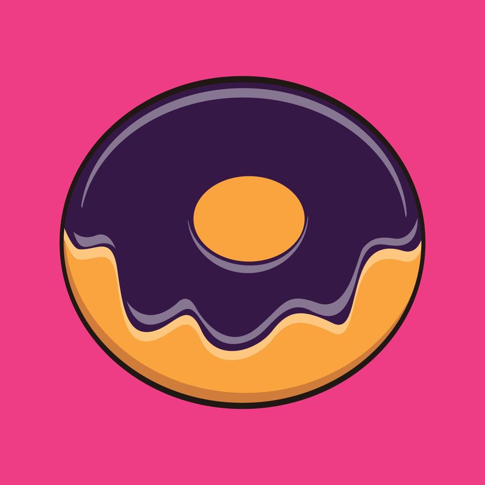 Donut balloon cartoon vector icon illustration