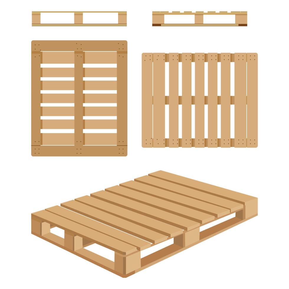 Set of pallet icons. Vector illustration in flat design