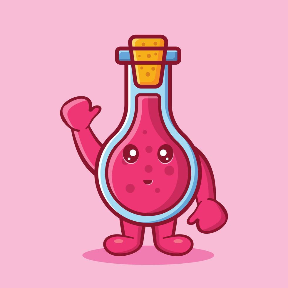 cute flask glass mascot smile isolated cartoon in flat style vector