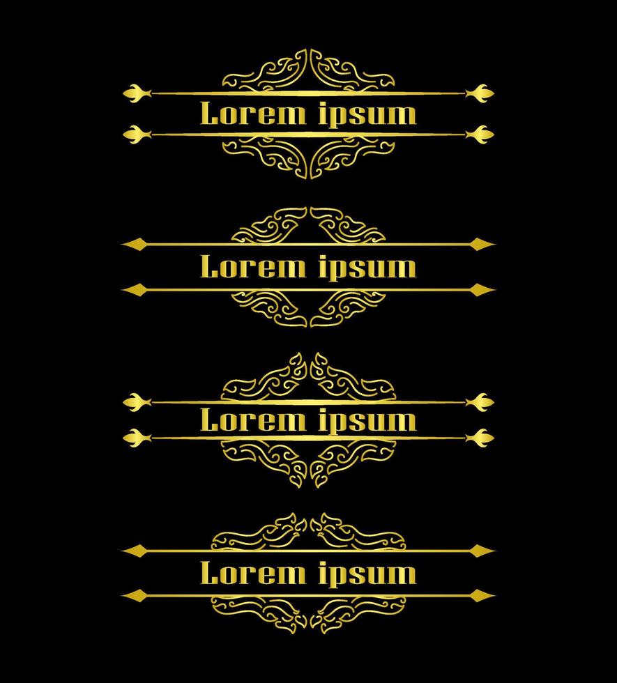 Gold Borders Elements Set Collection, ornament Vector