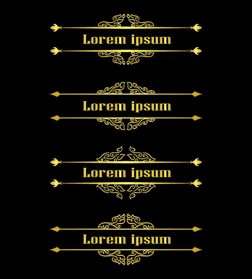 Gold Borders Elements Set Collection, ornament Vector