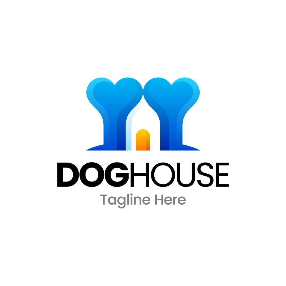 dog house gradient logo design vector