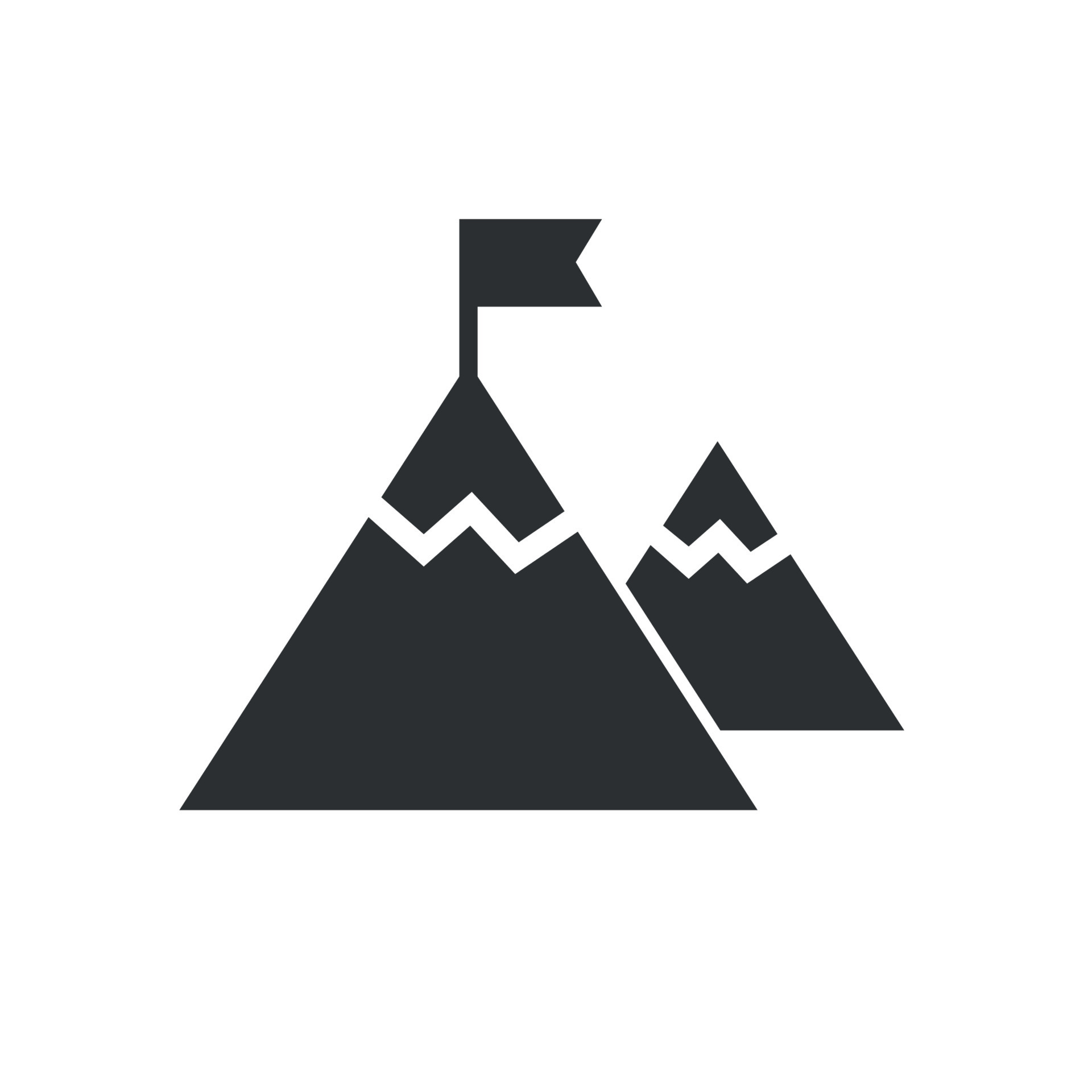 Mission Icon Peak Goal Mountain With A Flag In Simple Design On An White Background Free Vector Vector Art At Vecteezy
