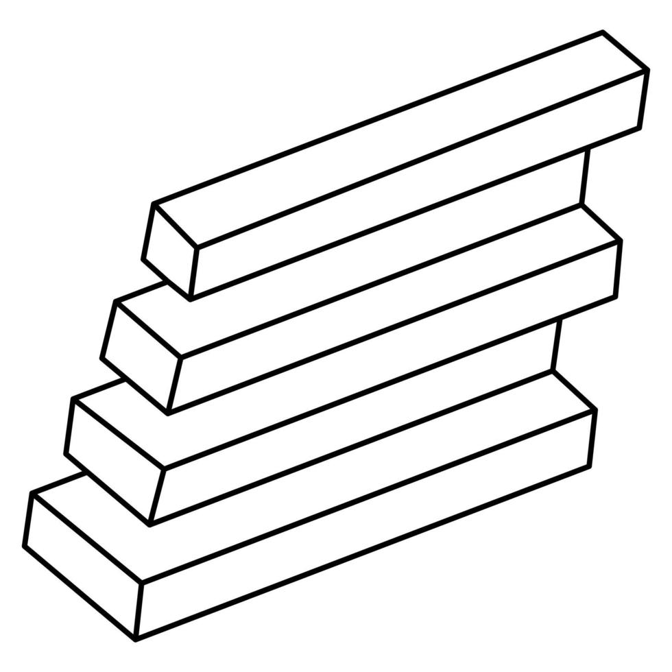 Impossible objects. Optical illusion shape. 3d illustration. vector