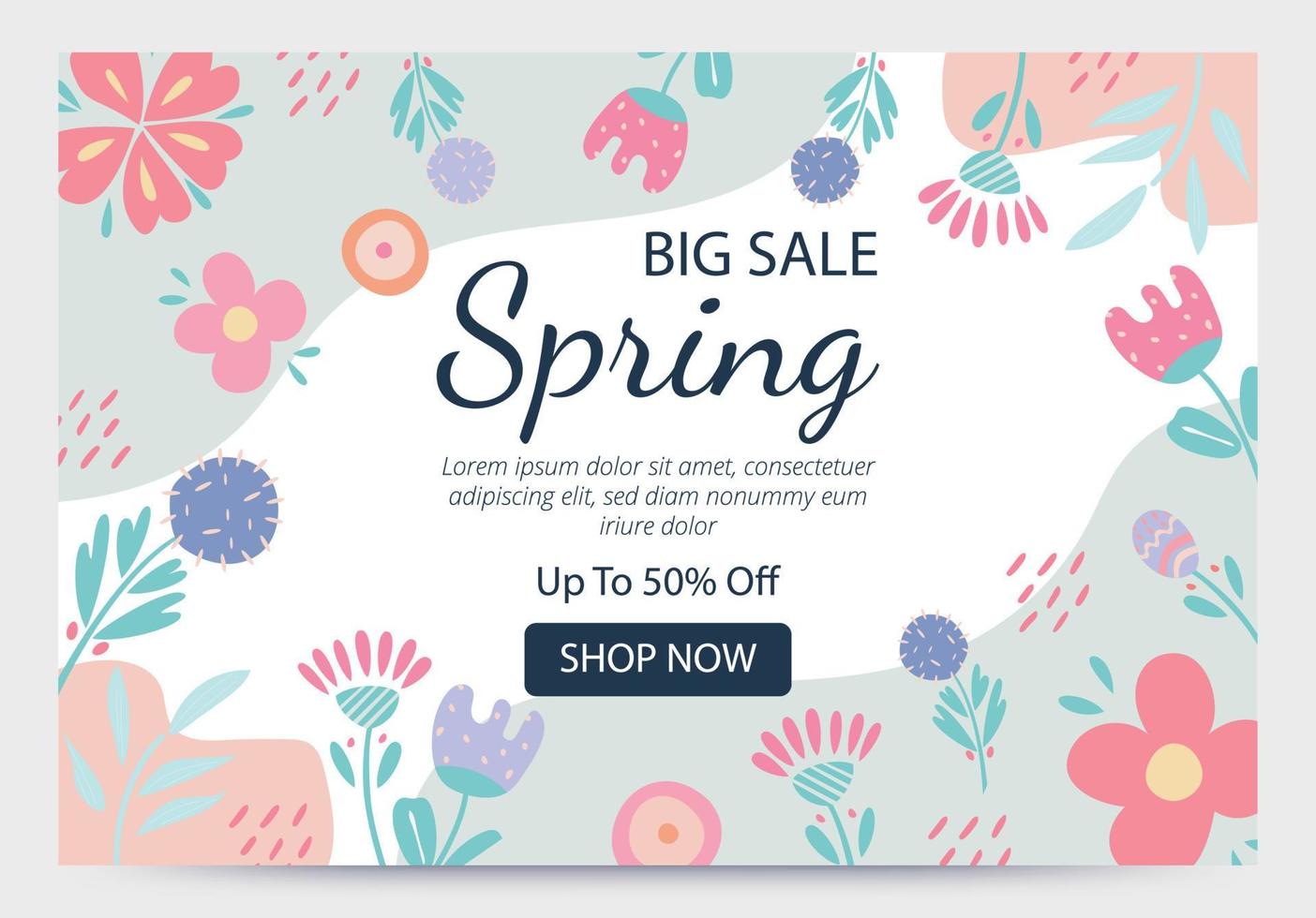 Organic shape collection. Minimal cover and background. Social media post and template with organic shape. Abstract design. Hand drawn. Vector illustration. Spring Sale.