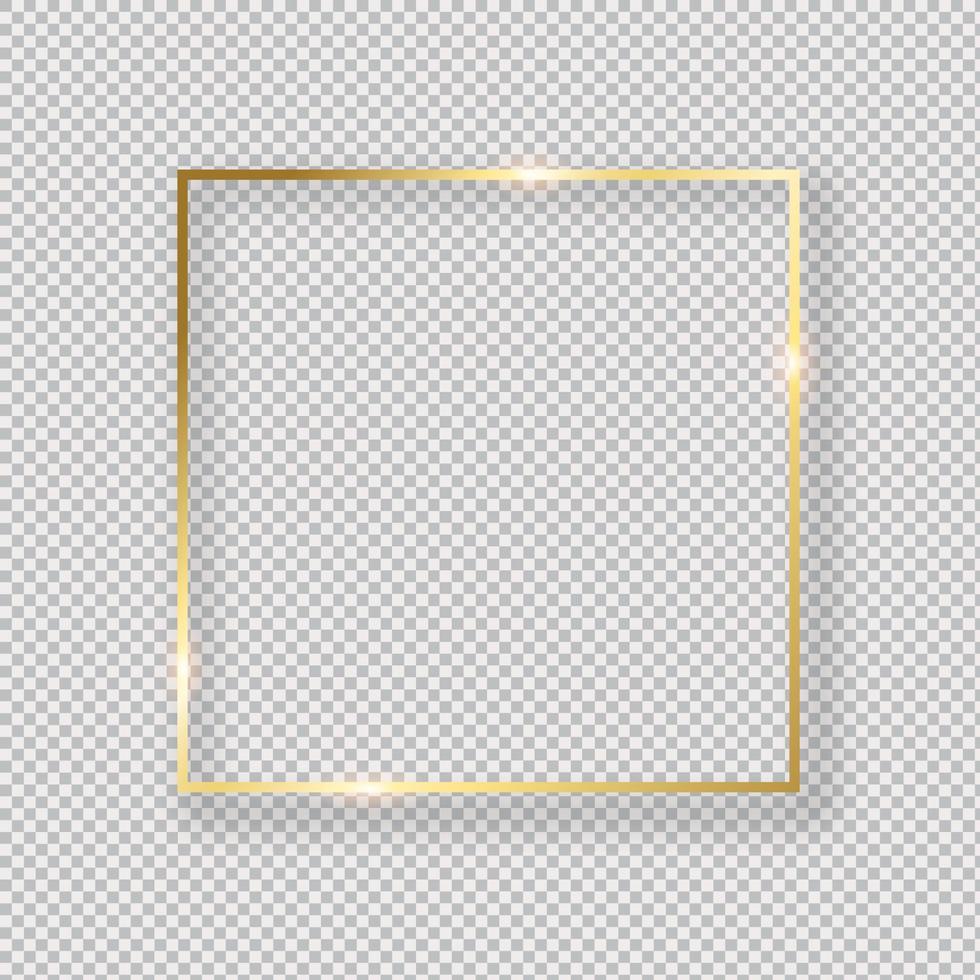 Realistic golden frame vector