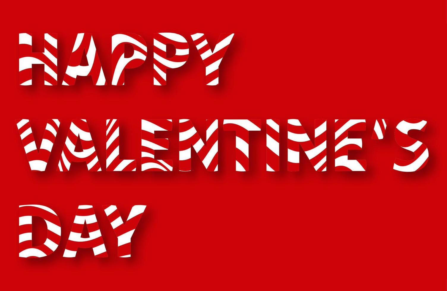 Happy Valentine's day. Inscription with red wavy and shadow vector. vector