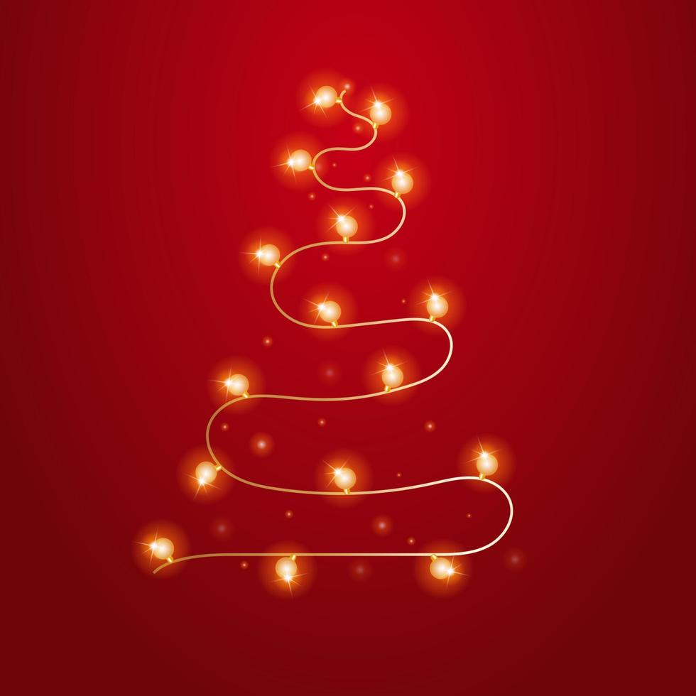 Christmas tree from light vector background.
