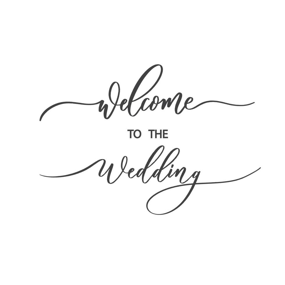 Welcome to the wedding - calligraphic inscription for album, covers. vector