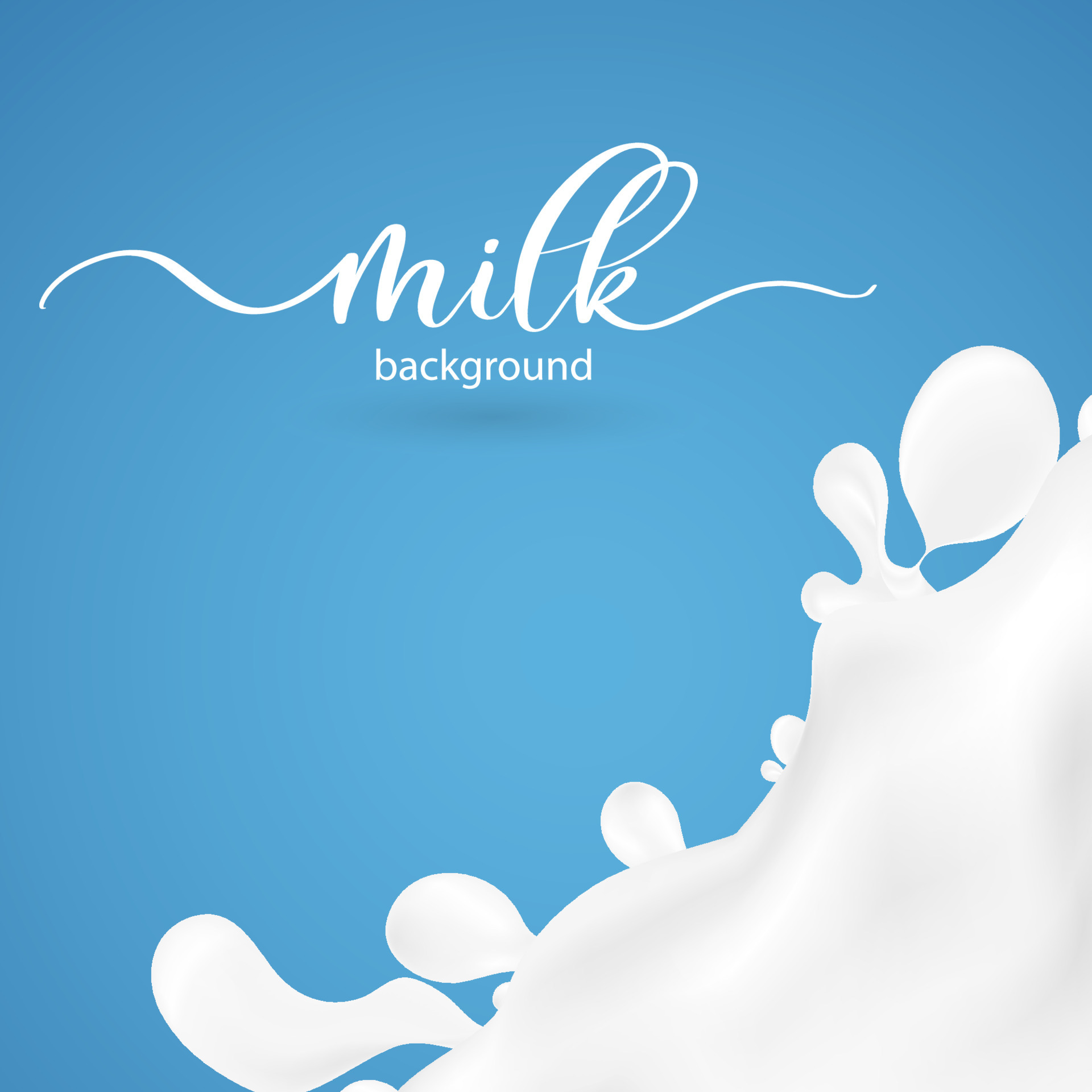 Milk splash background. Realistic milky splashes and drops background of  dairy drink or yoghurt on blue background. 4847156 Vector Art at Vecteezy