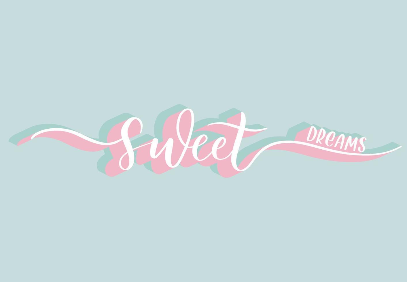 Sweet dreams - calligraphy poster with stars. vector