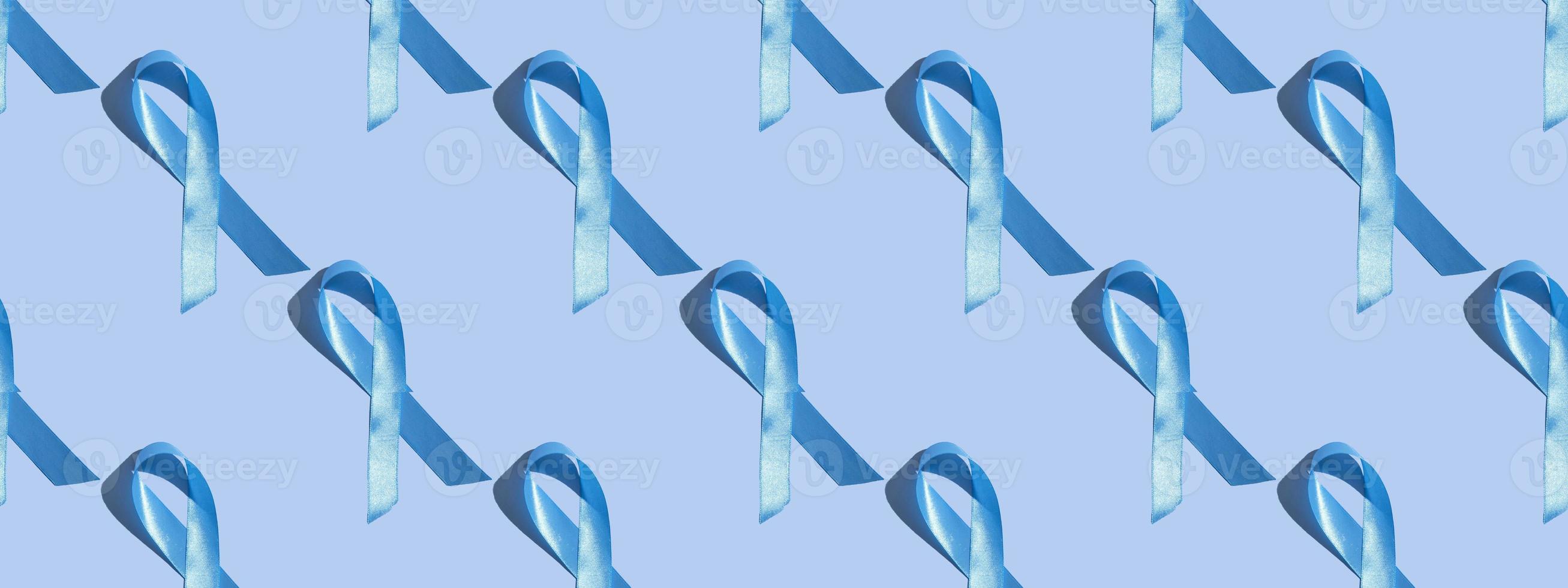 Concept for world diabetes day 14 november. Symbolic color bow to raise awareness on the day of diabetes on a light background. Seamless pattern. Banner photo