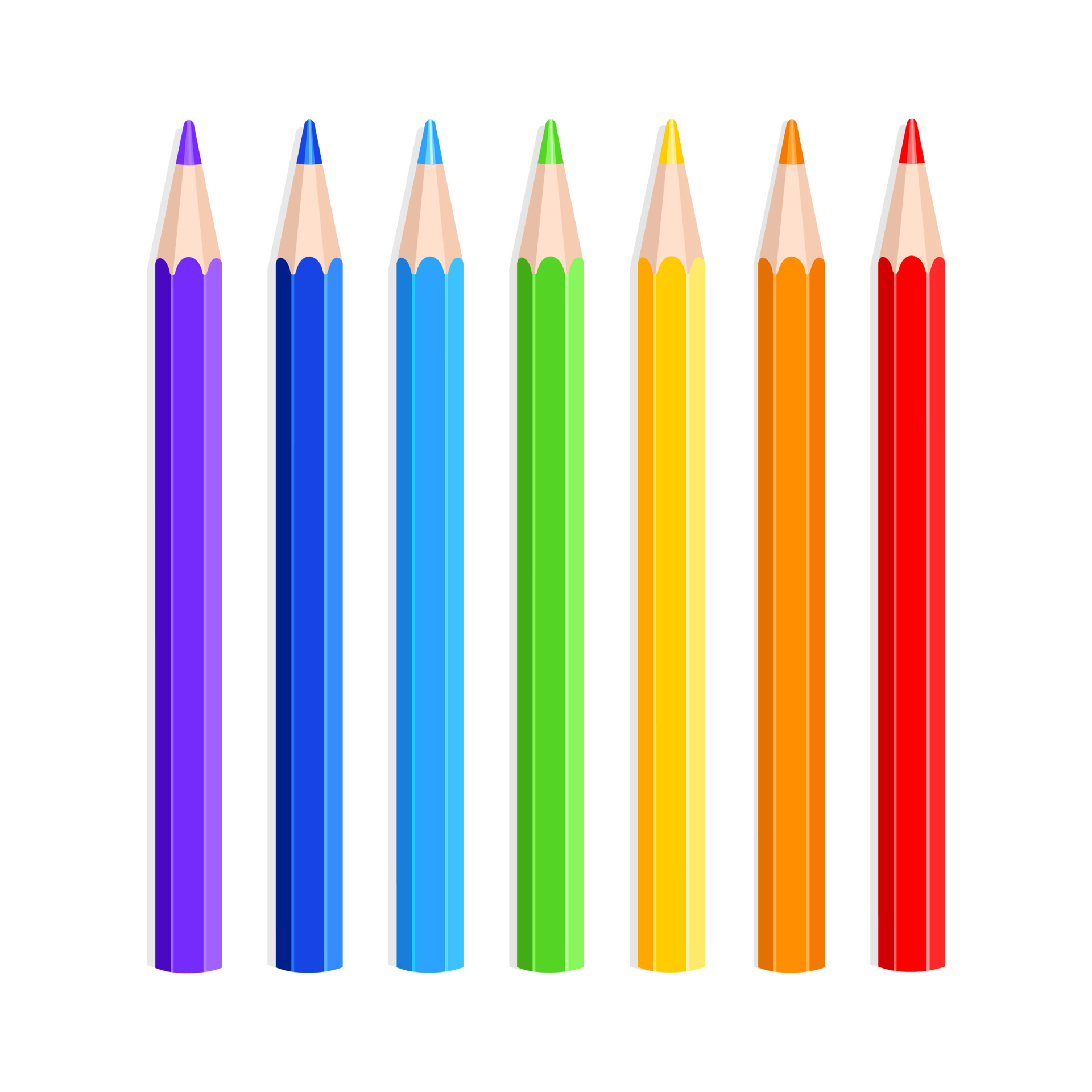 A set of colored pencils. Vector illustration on white background