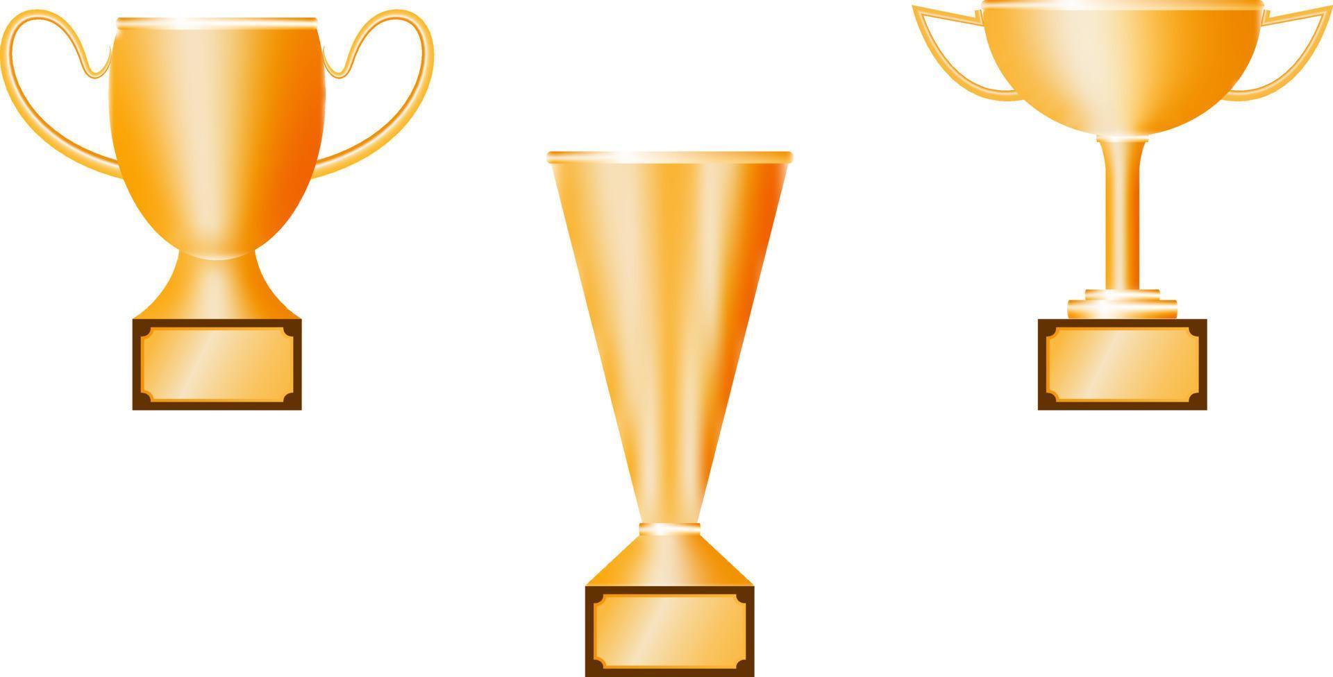 various realistic golden trophy by vector design