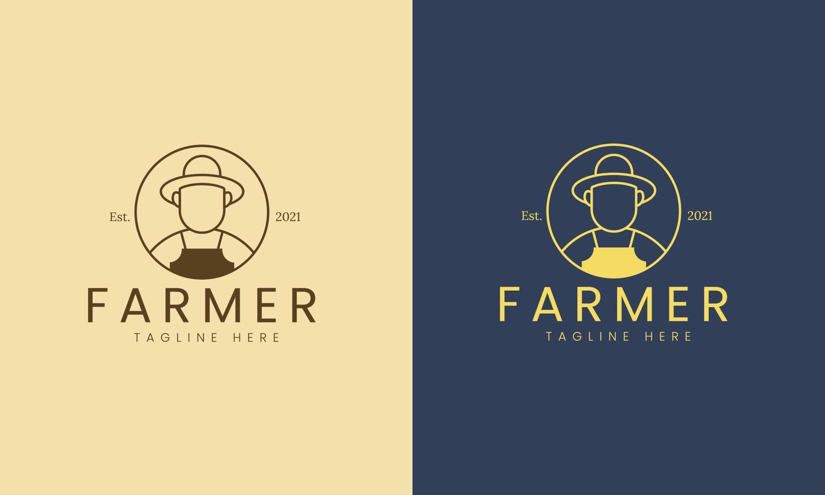 Farmer logo and icon. Premium vector harvest illustration.