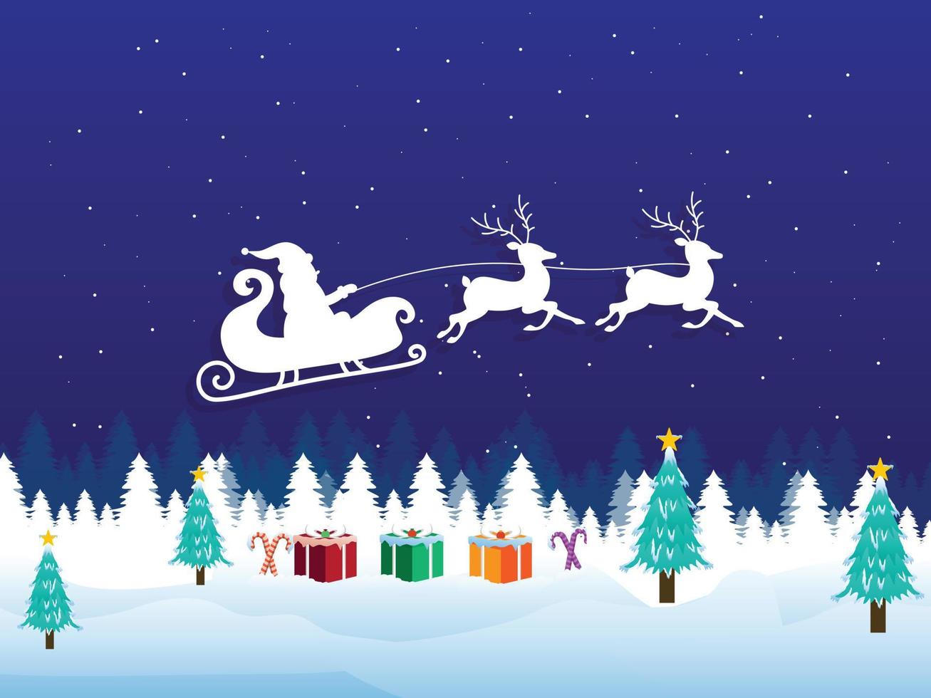 Merry Christmas Background With Santa Gifts vector