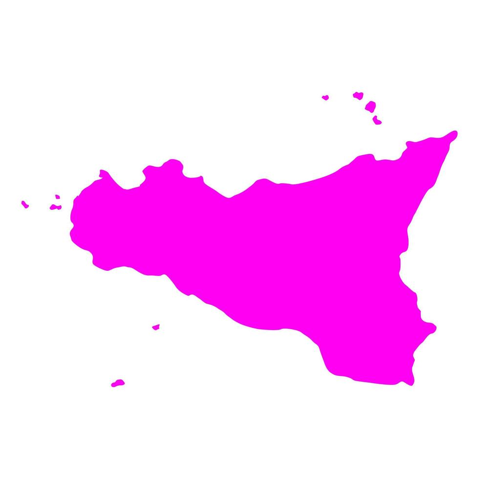 Sicily map on white background vector