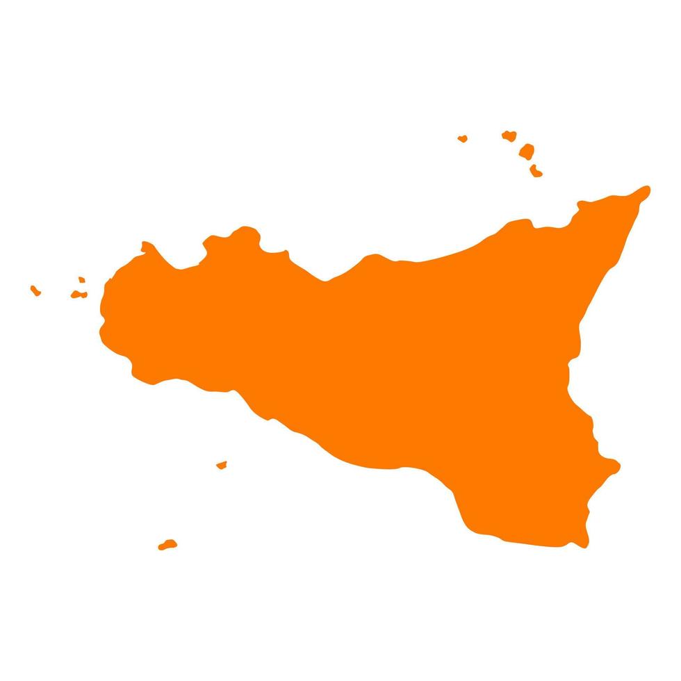 Mapa de Sicilia sobre fondo blanco. vector
