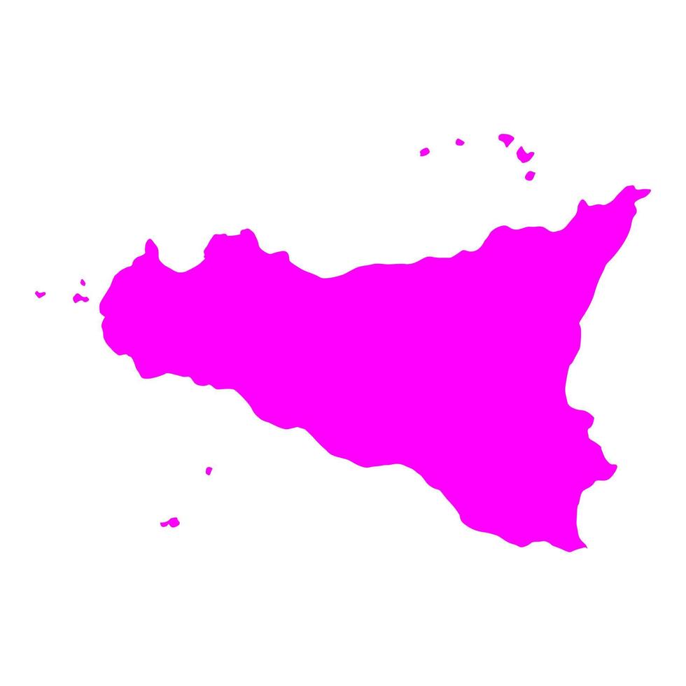 Mapa de Sicilia sobre fondo blanco. vector