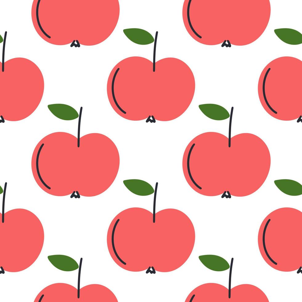 Ilustración de vector de patrones sin fisuras de manzanas