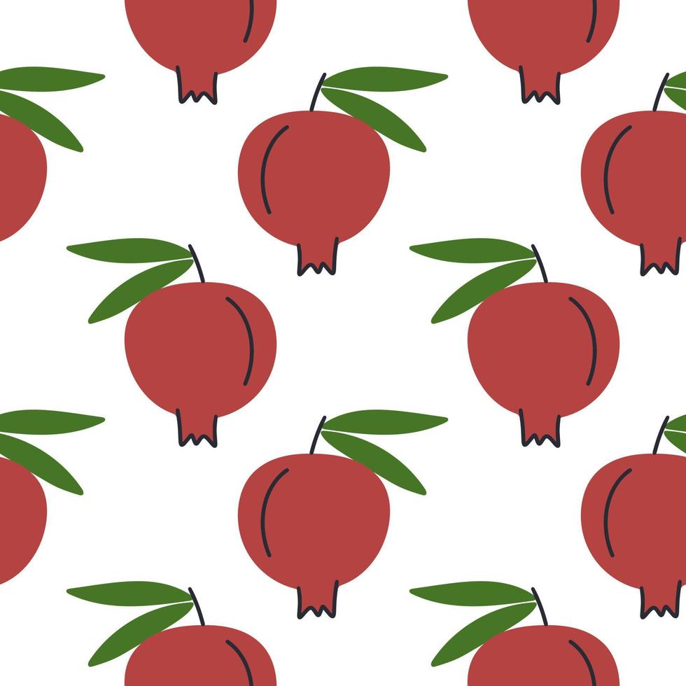 Pomegranates seamless pattern vector illustration