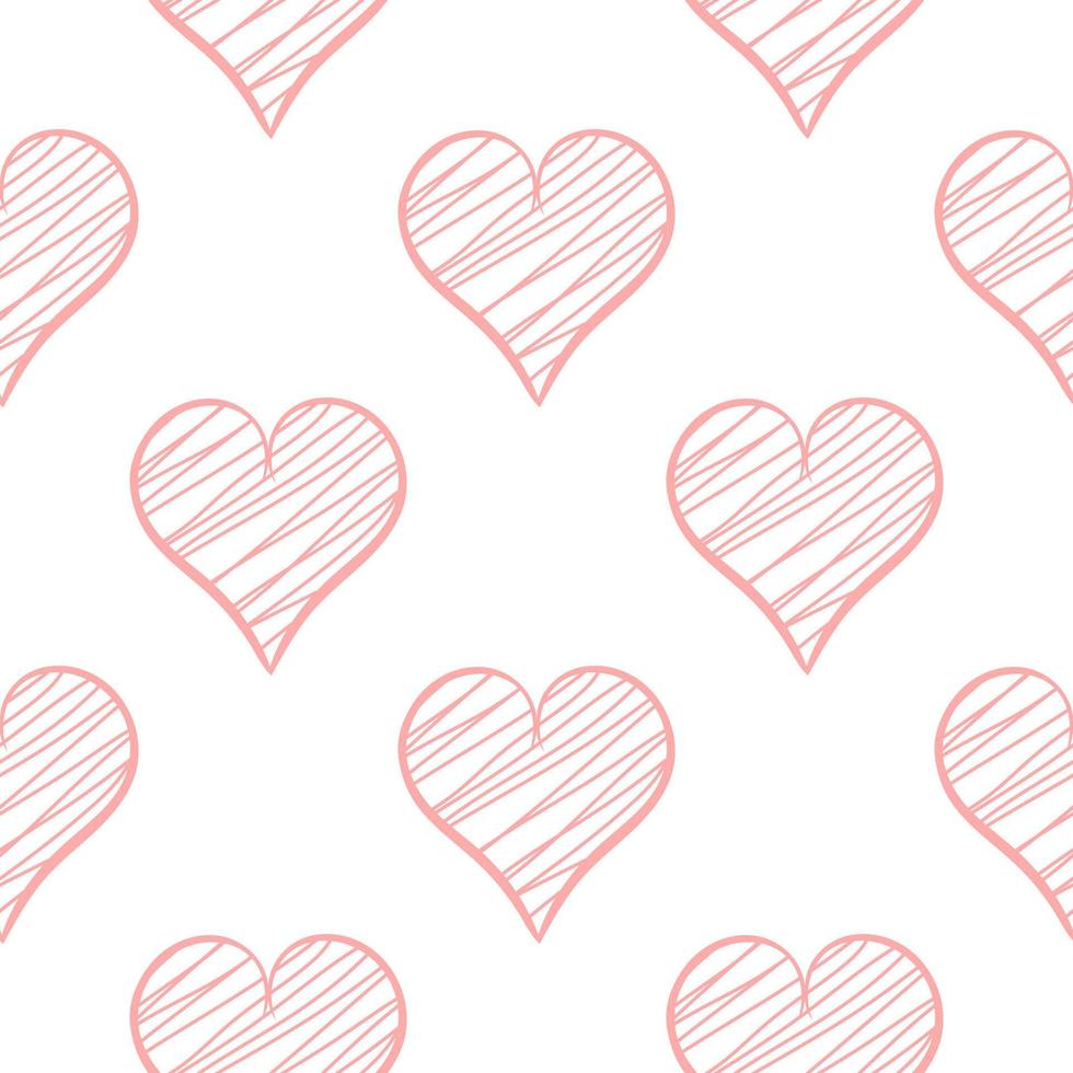 Pink hearts seamless pattern vector illustration