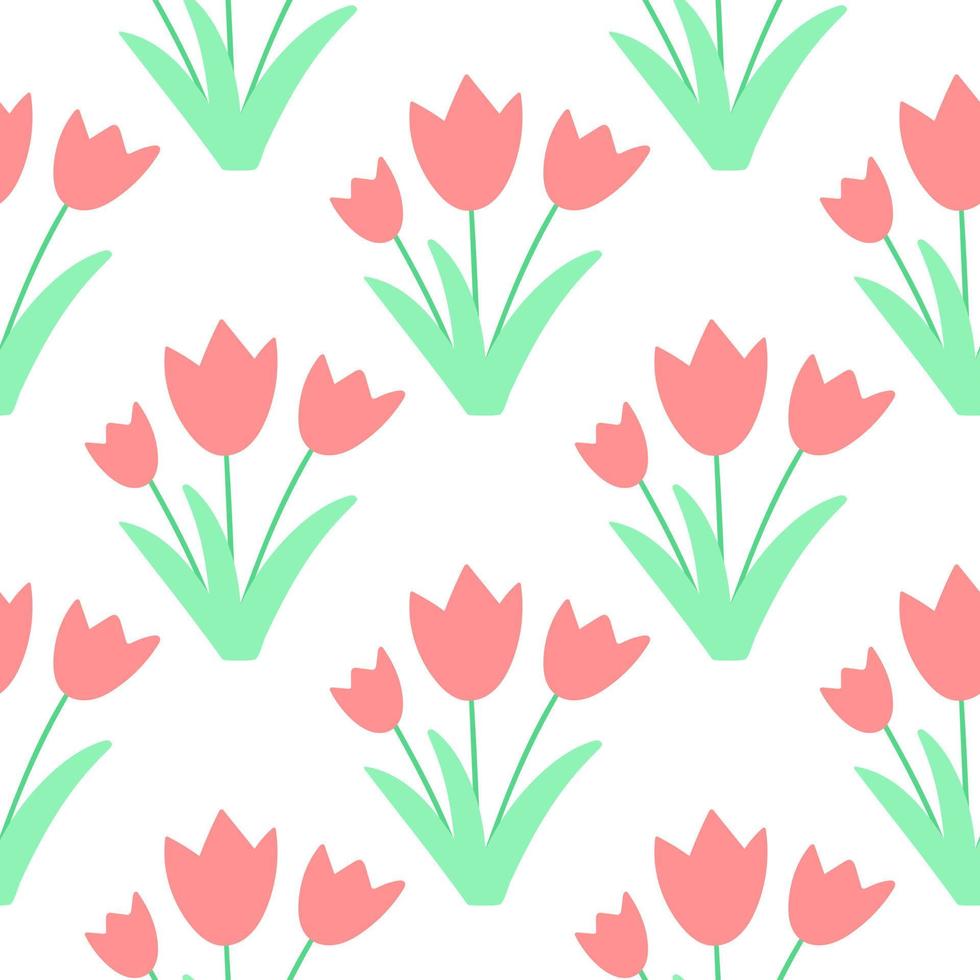 delicado patrón floral sin fisuras con tulipanes vector