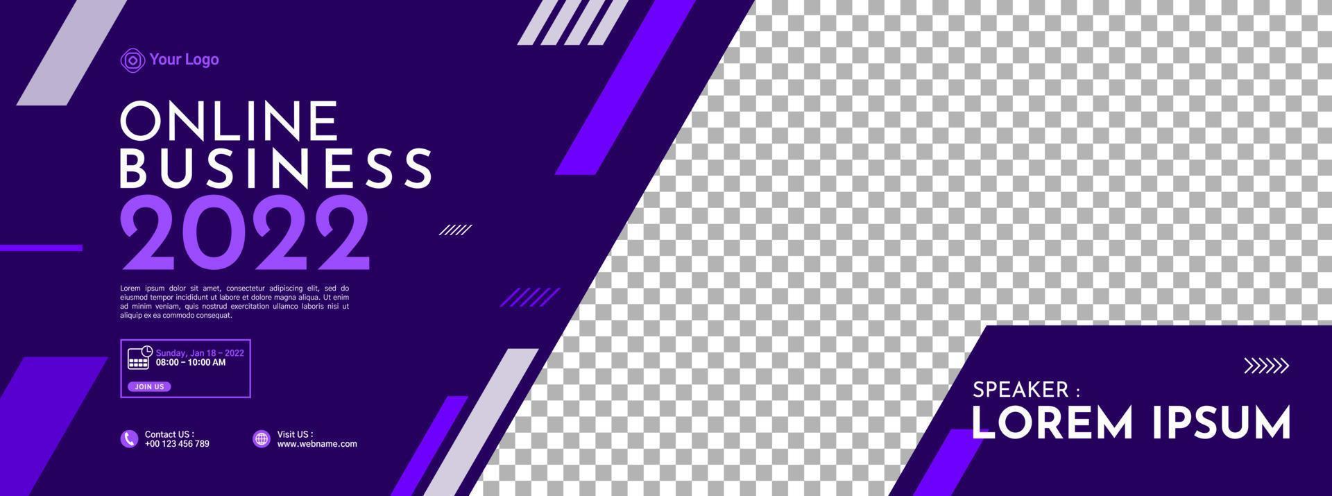 Business conference banner template design for webinar, marketing, online class program, etc vector