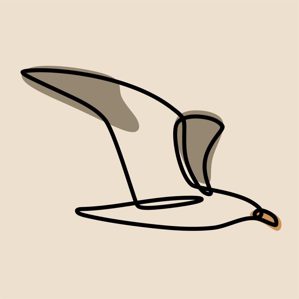 Albatros bird animal oneline continuous line art premium vector set