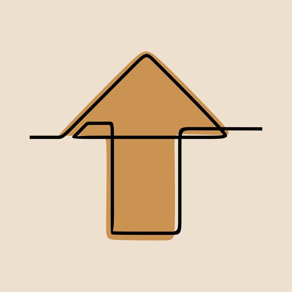 arrow up oneline continuous line art vector