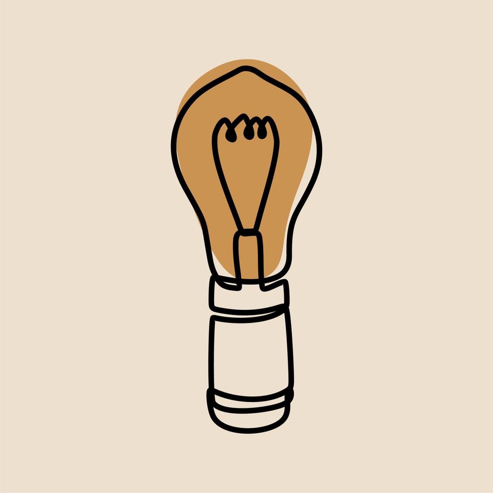 Bulb light oneline continuous line art premium vector set