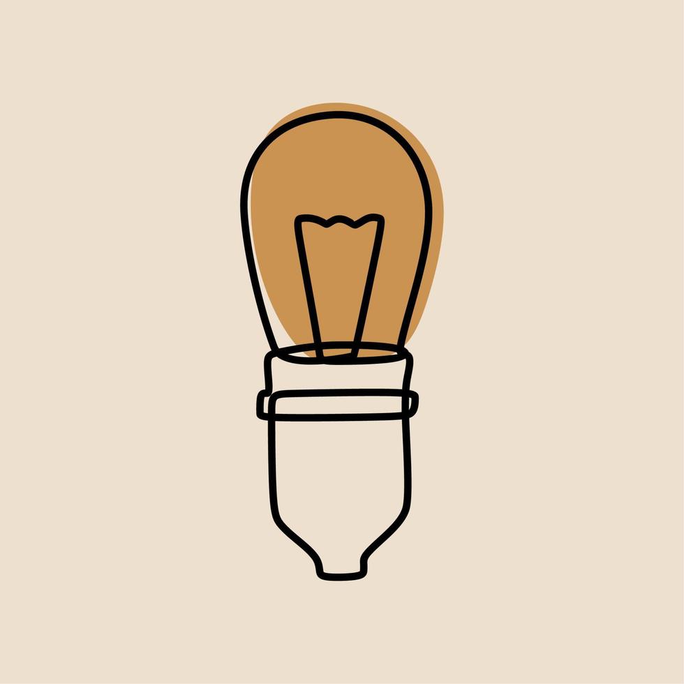 Bulb light oneline continuous line art premium vector set
