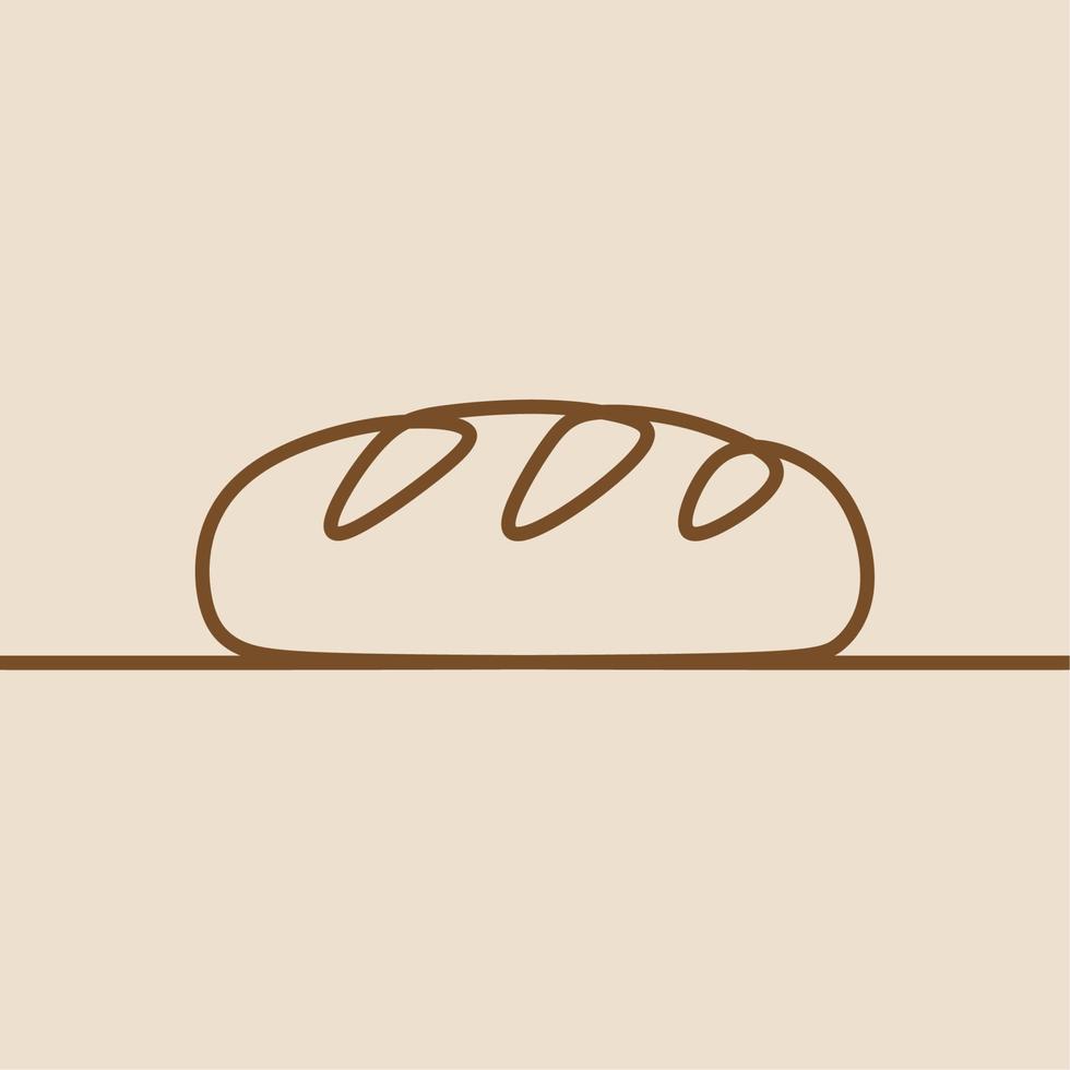 hornear pan en línea arte de línea continua vector