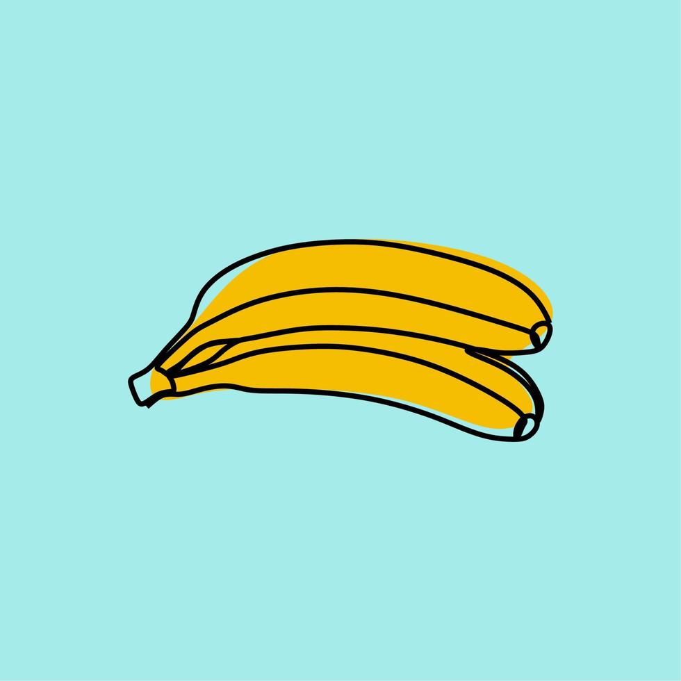 banana fruit minimal oneline continuous line art premium vector