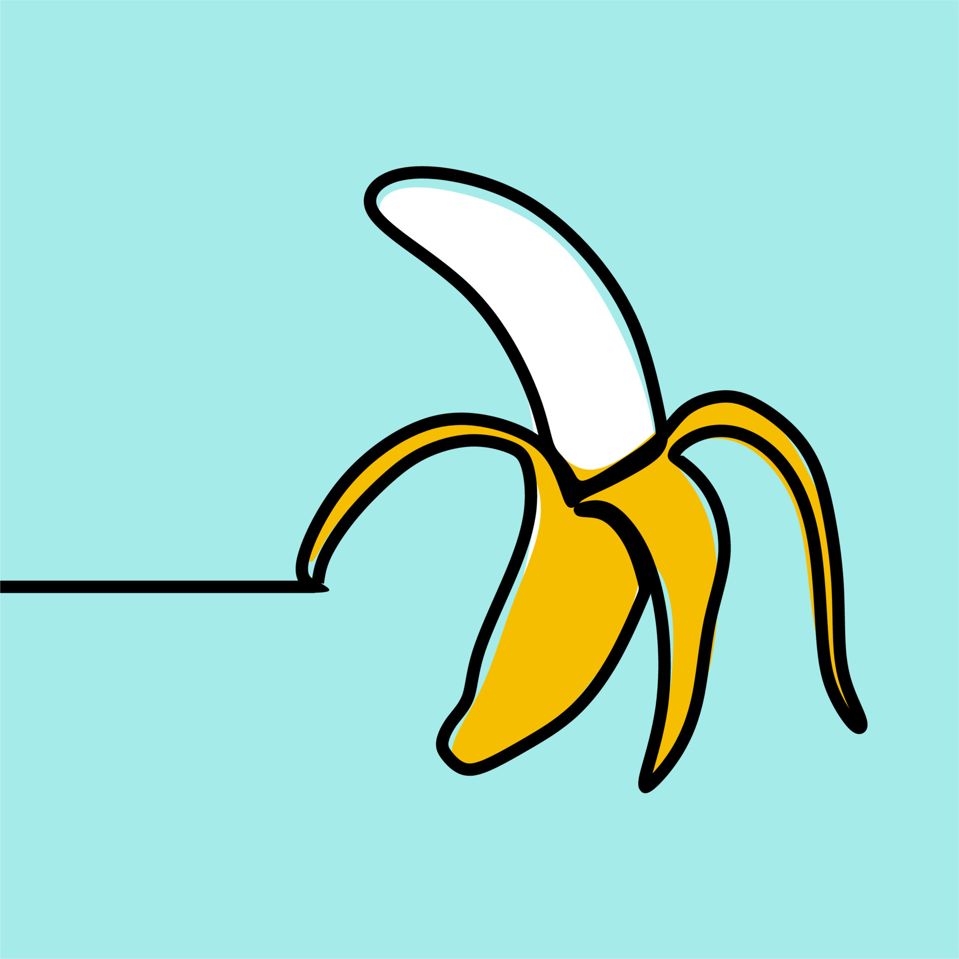 banana fruit minimal oneline continuous line art premium vector 4847987