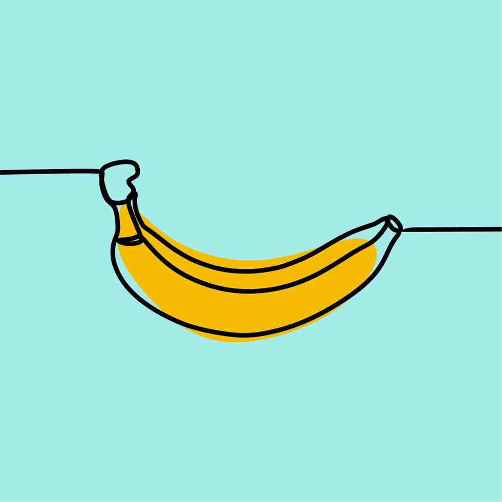 banana fruit minimal oneline continuous line art premium vector