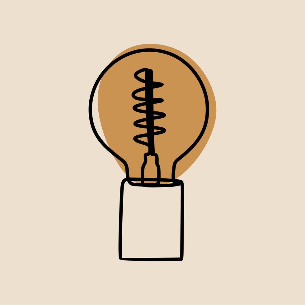 Bulb light oneline continuous line art premium vector set