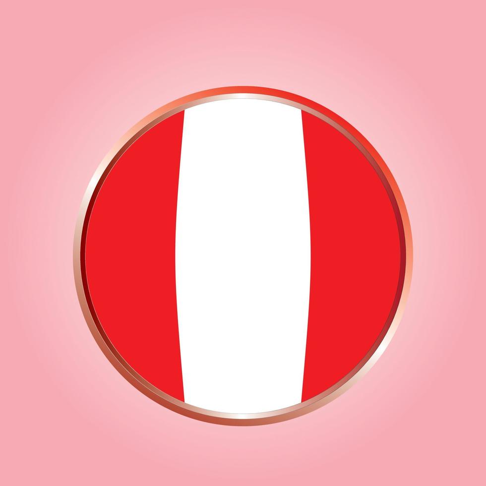 The national flag  . The symbol of the state on circle frame. Realistic vector illustration.