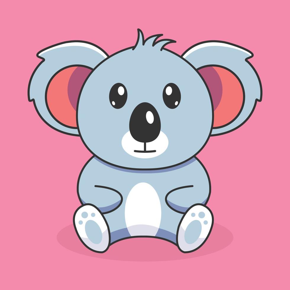 Ilustración de icono de vector de dibujos animados de koala