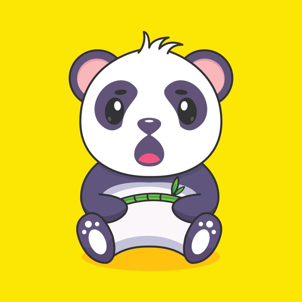 Ilustración de icono de vector de dibujos animados de panda