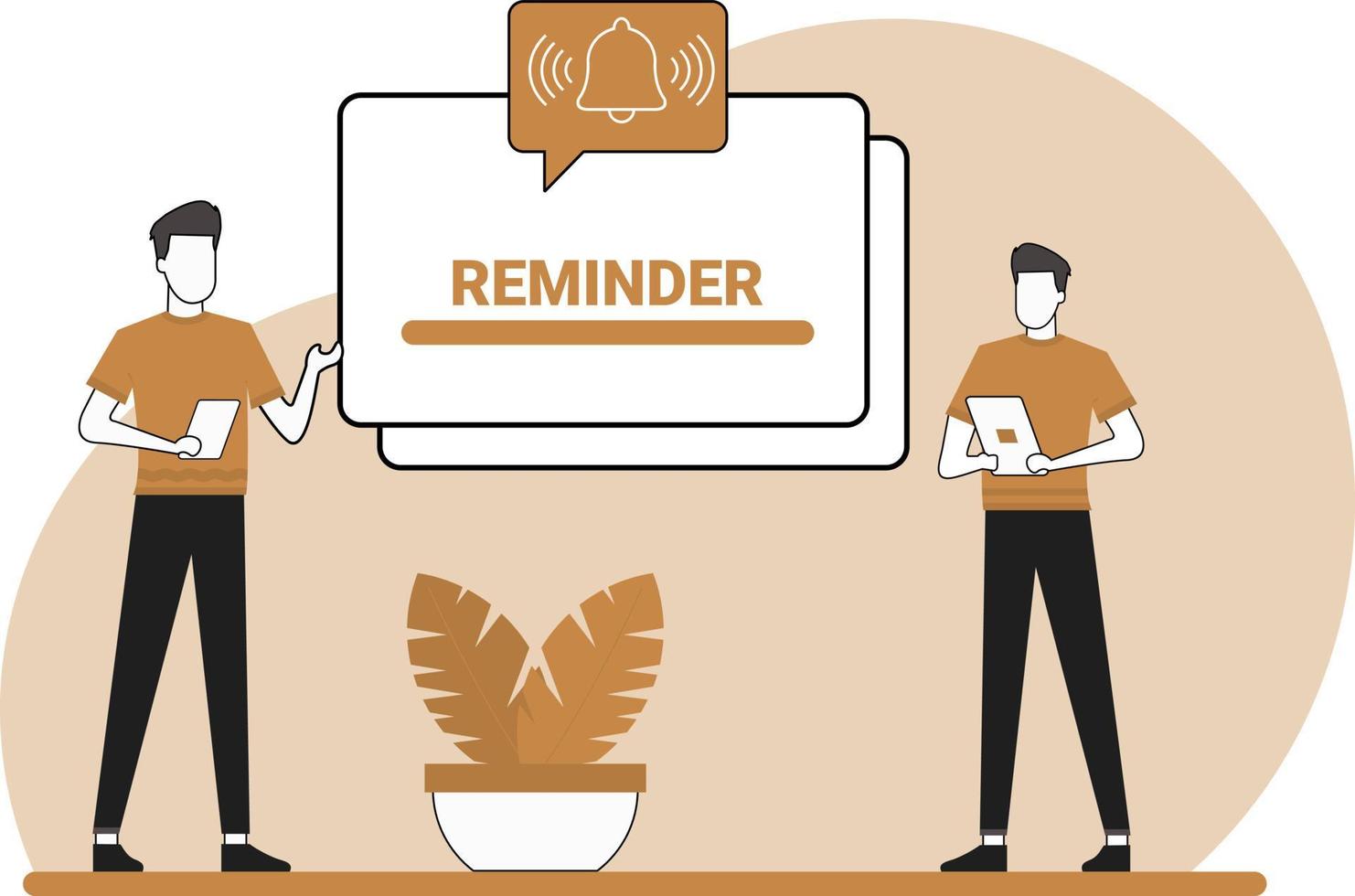 Pending Work Reminder Concept Illustration vector