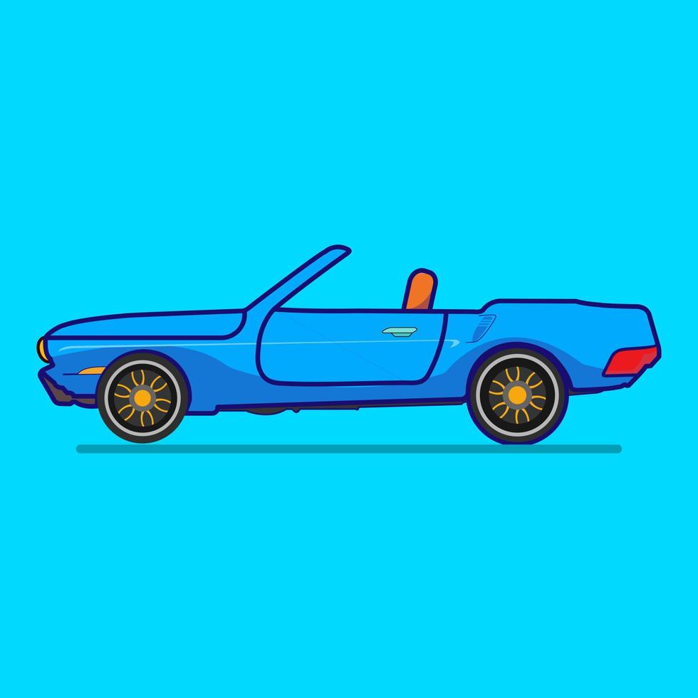 Ilustración de icono de vector de dibujos animados de coche descapotable