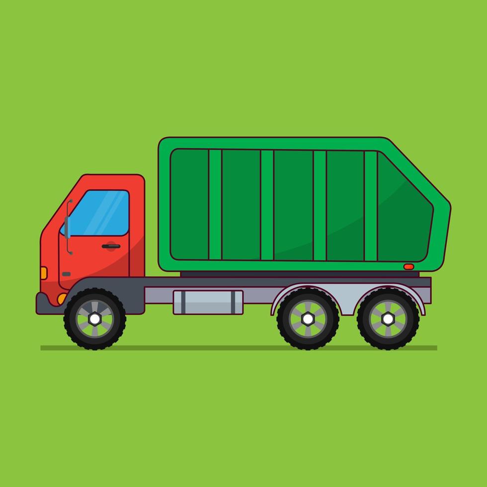 Garbage Truck cartoon vector icon illustration