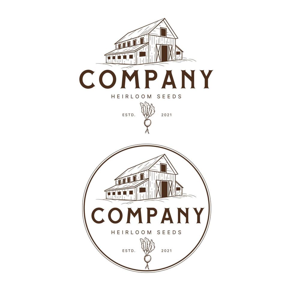 Ranch farm organic logo design Template vector