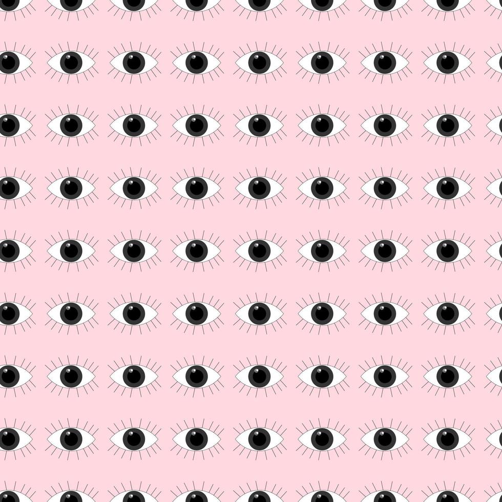 vector seamless pattern open eyes with eyelashes
